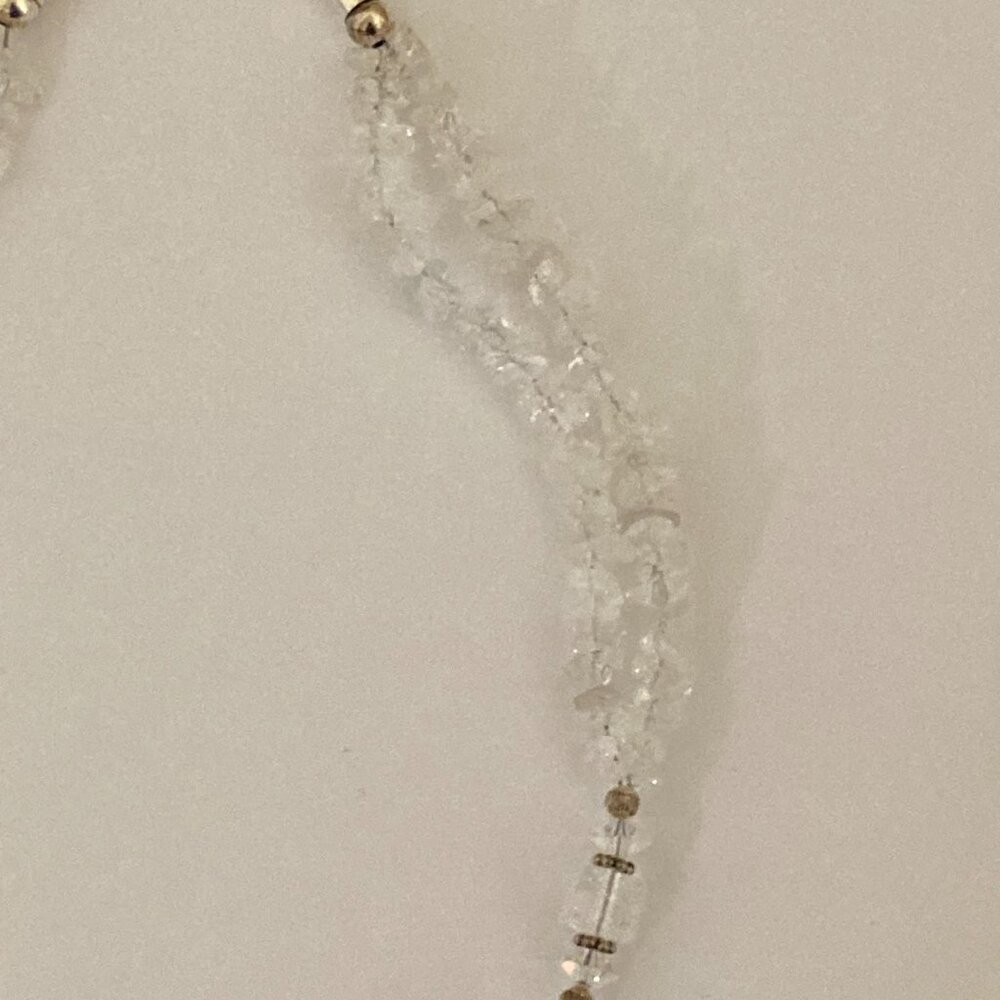 White Quartz and Crystal Necklace 18" Sterling Silver - Picture 9 of 9